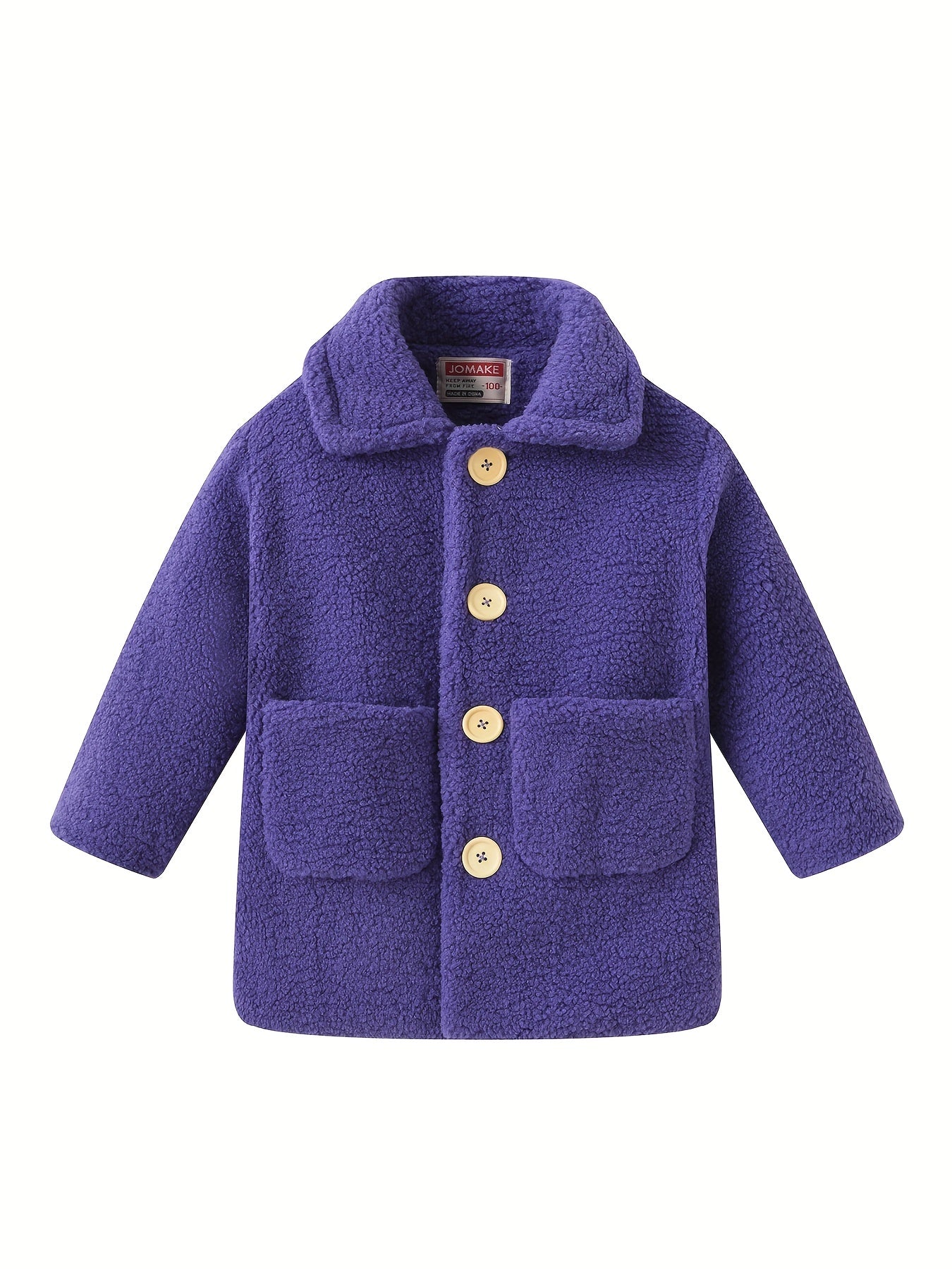JOMAKE Girls' Winter Coat - Pastel Pink & Ombre Jacket with Button Front Closure, Soft Fleece-Lined Lapel Collar, Non-Stretchy Fabric for Everyday & Formal Events, Long Sleeve Casual Outerwear for School, Travel - Cute Korean