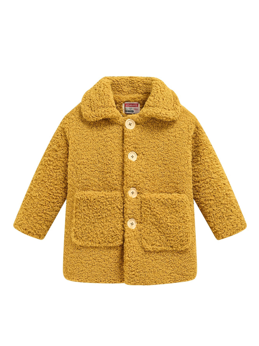 JOMAKE Girls' Winter Coat - Pastel Pink & Ombre Jacket with Button Front Closure, Soft Fleece-Lined Lapel Collar, Non-Stretchy Fabric for Everyday & Formal Events, Long Sleeve Casual Outerwear for School, Travel - Cute Korean