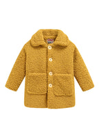 JOMAKE Girls' Winter Coat - Pastel Pink & Ombre Jacket with Button Front Closure, Soft Fleece-Lined Lapel Collar, Non-Stretchy Fabric for Everyday & Formal Events, Long Sleeve Casual Outerwear for School, Travel - Cute Korean