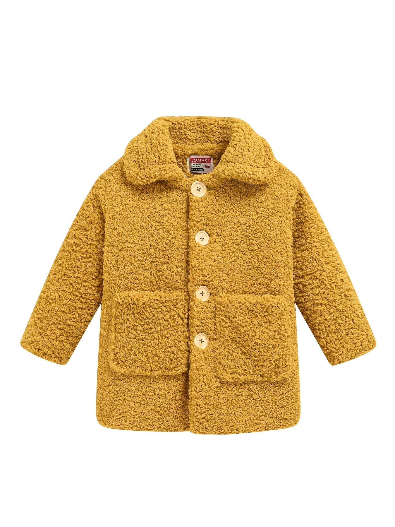 JOMAKE Girls' Winter Coat - Pastel Pink & Ombre Jacket with Button Front Closure, Soft Fleece-Lined Lapel Collar, Non-Stretchy Fabric for Everyday & Formal Events, Long Sleeve Casual Outerwear for School, Travel - Cute Korean