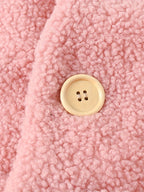 JOMAKE Girls' Winter Coat - Pastel Pink & Ombre Jacket with Button Front Closure, Soft Fleece-Lined Lapel Collar, Non-Stretchy Fabric for Everyday & Formal Events, Long Sleeve Casual Outerwear for School, Travel - Cute Korean