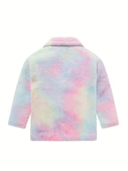JOMAKE Girls' Winter Coat - Pastel Pink & Ombre Jacket with Button Front Closure, Soft Fleece-Lined Lapel Collar, Non-Stretchy Fabric for Everyday & Formal Events, Long Sleeve Casual Outerwear for School, Travel - Cute Korean